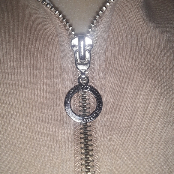 Womans XS Jacket New York Jean's Tan Coffee and White Colored Zip up Jacket - Picture 6 of 7